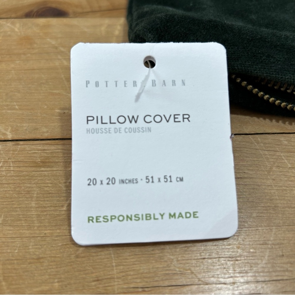 Pottery Barn Everywhere Pillow Hunter Green Velvet. - Picture 9 of 9